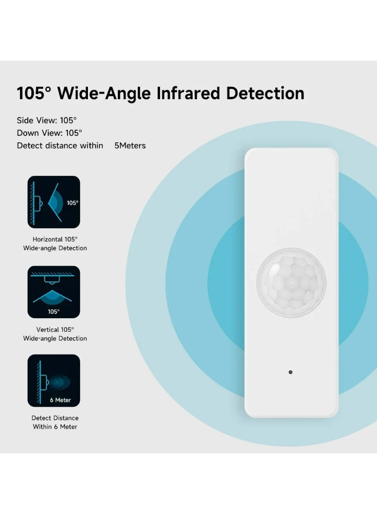 Tuya WiFi PIR Motion Sensor with App Remote Alert, 105° Infrared Human Motion Detection, Smart Home Security Motion Detector Sensor - Image 5
